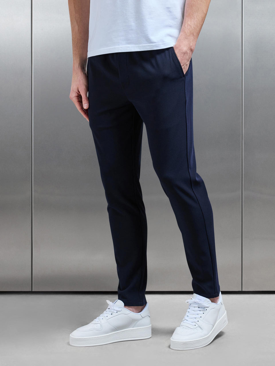 Smart Drawstring Trouser in Navy