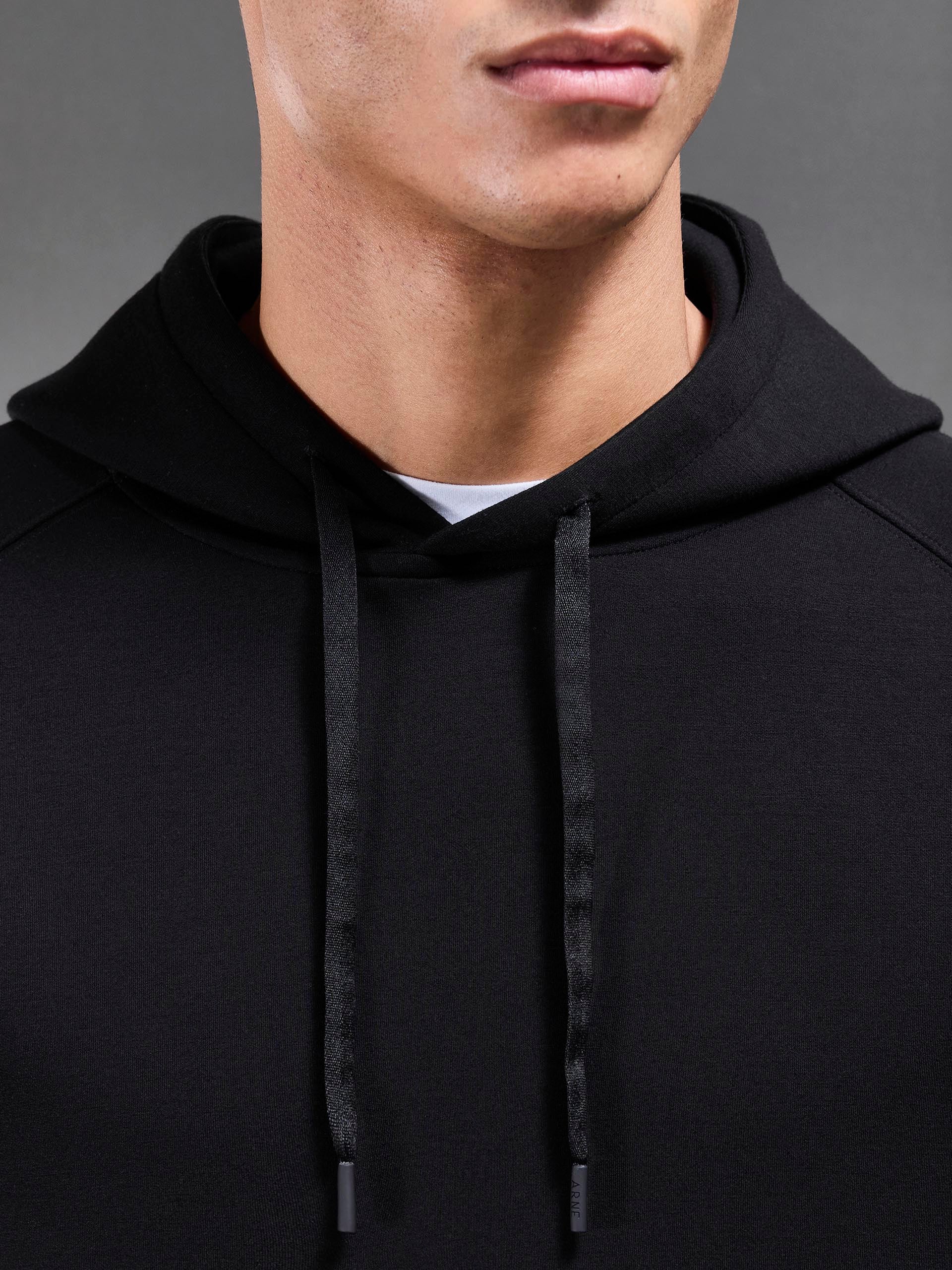 Soft Interlock Active Hoodie in Black