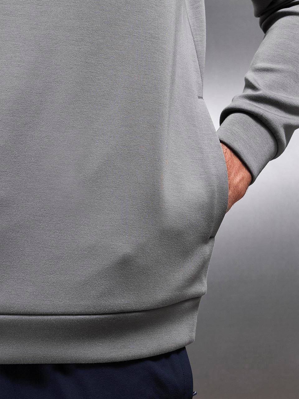 Soft Interlock Active Hoodie in Grey