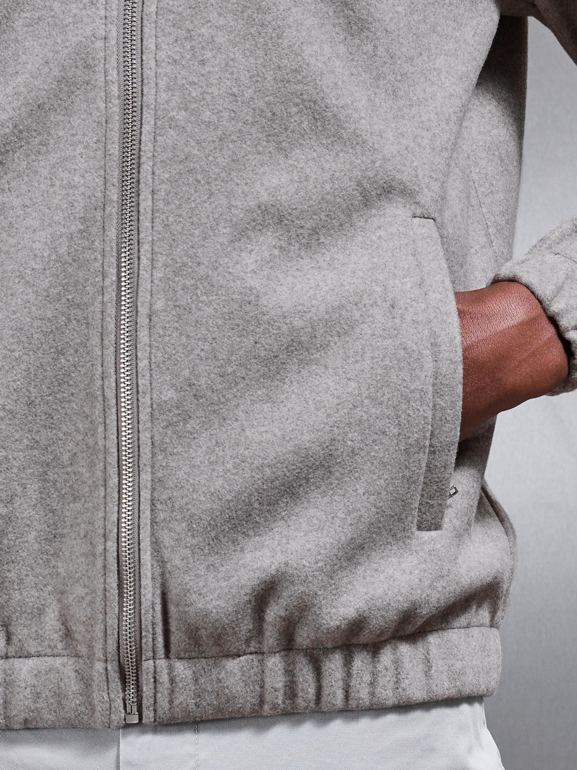 Soft Touch Knitted Funnel Neck Jacket in Taupe