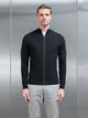 Square Textured Zip Through Jacket in Black