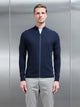 Square Textured Zip Through Jacket in Navy