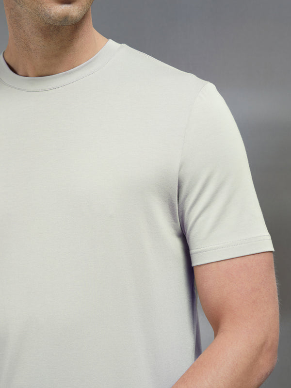 Stretch Cotton Modal T-Shirt in Stone