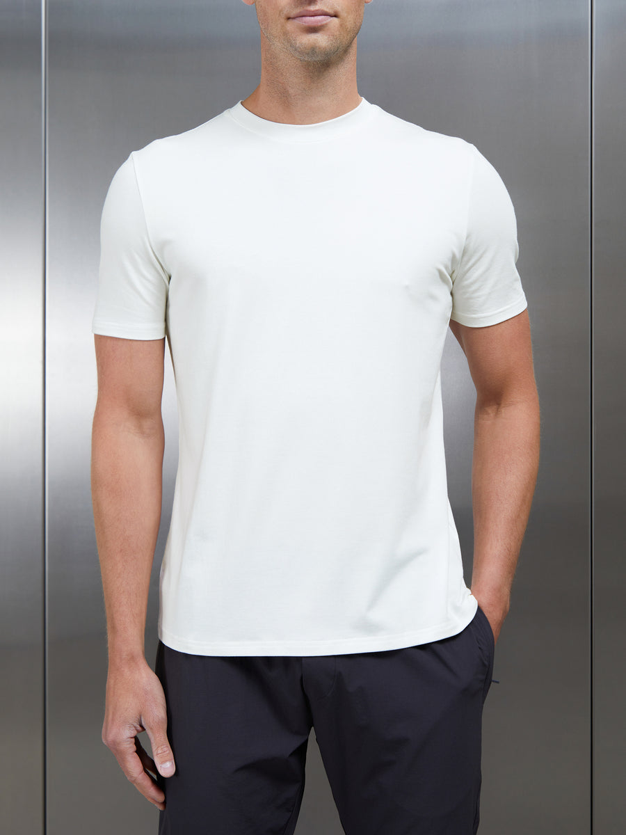 Stretch Cotton Modal T-Shirt in White