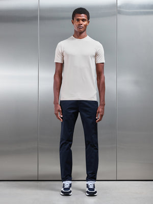 Stretch Slim Fit Cotton T-Shirt in Beige