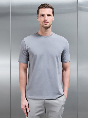Stretch Slim Fit Cotton T-Shirt in Grey