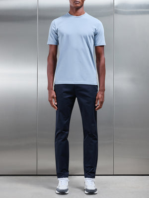 Stretch Slim Fit Cotton T-Shirt in Light Blue