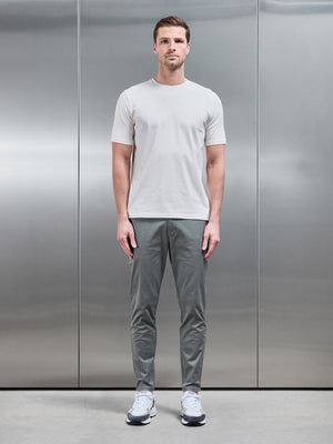 Stretch Slim Fit Cotton T-Shirt in Off White