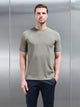 Stretch Slim Fit Cotton T-Shirt in Sage