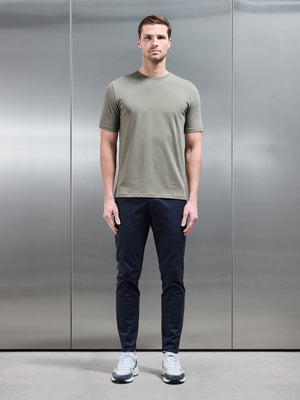 Stretch Slim Fit Cotton T-Shirt in Sage