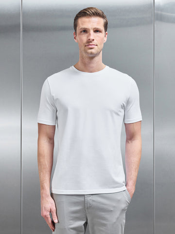 Stretch Slim Fit Cotton T-Shirt in White