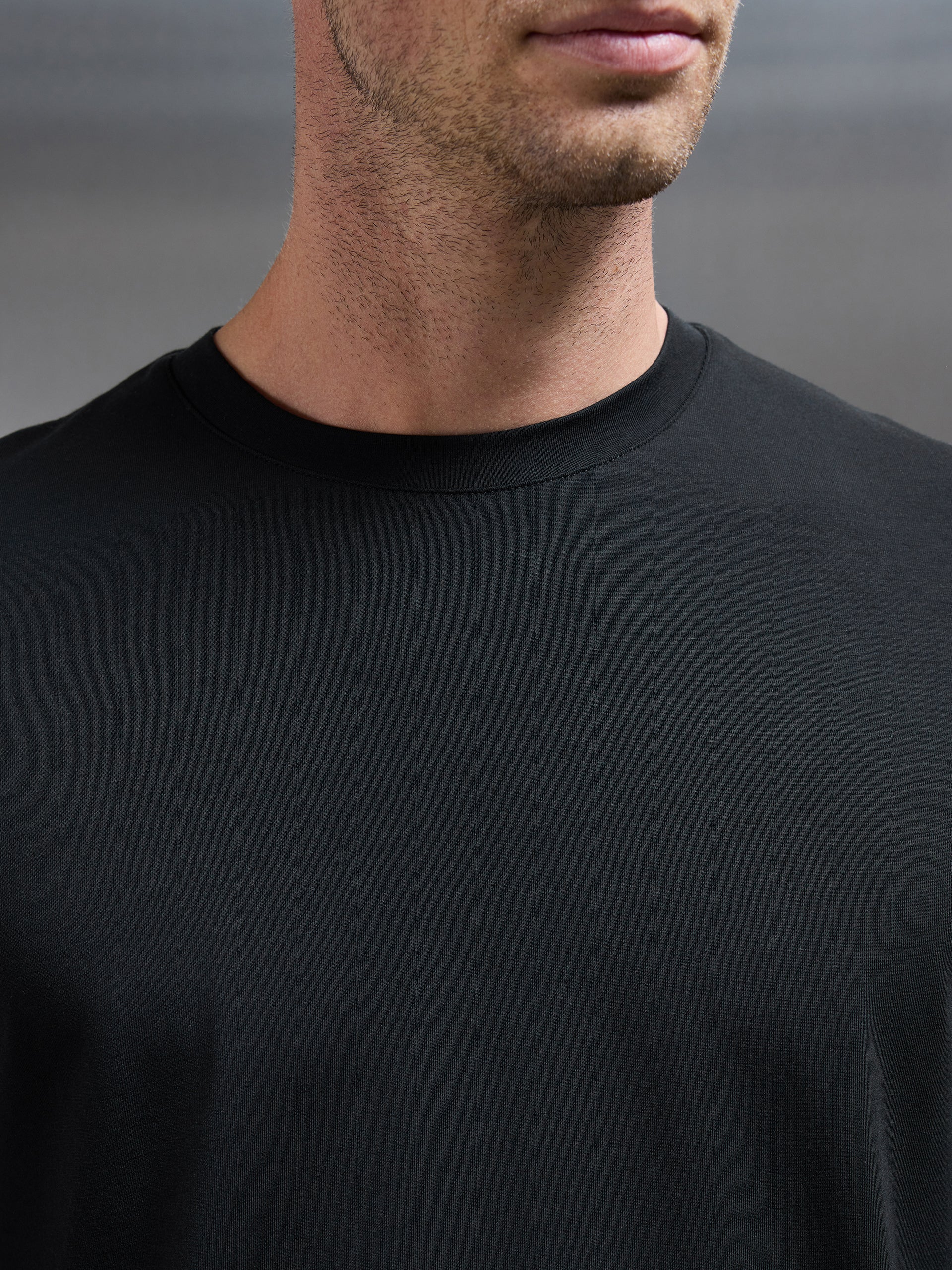 Stretch Cotton Modal T-Shirt in Black