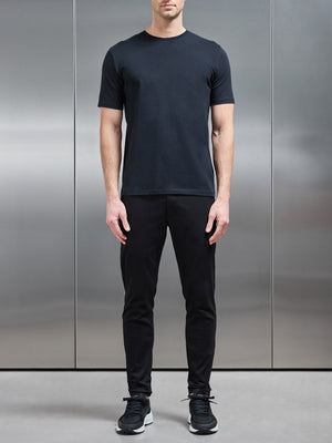 Stretch Slim Fit Cotton T-Shirt in Black