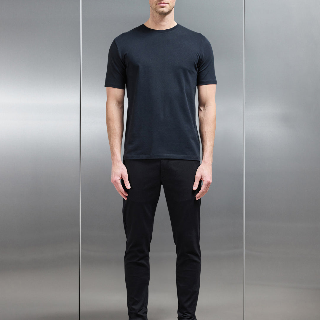 Stretch Slim Fit Cotton T-Shirt in Black