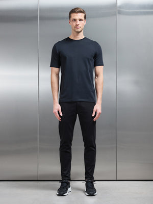 Stretch Slim Fit Cotton T-Shirt in Black