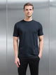 Stretch Slim Fit Cotton T-Shirt in Black