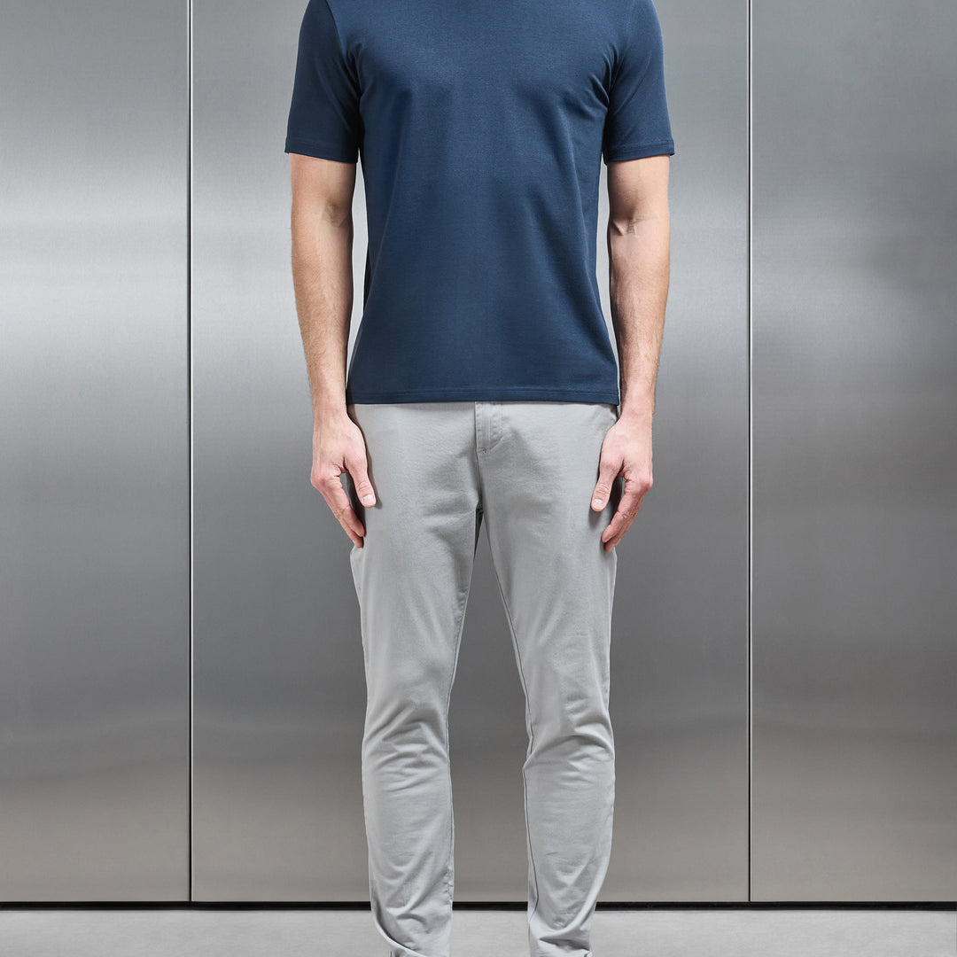 Stretch Slim Fit Cotton T-Shirt in Navy