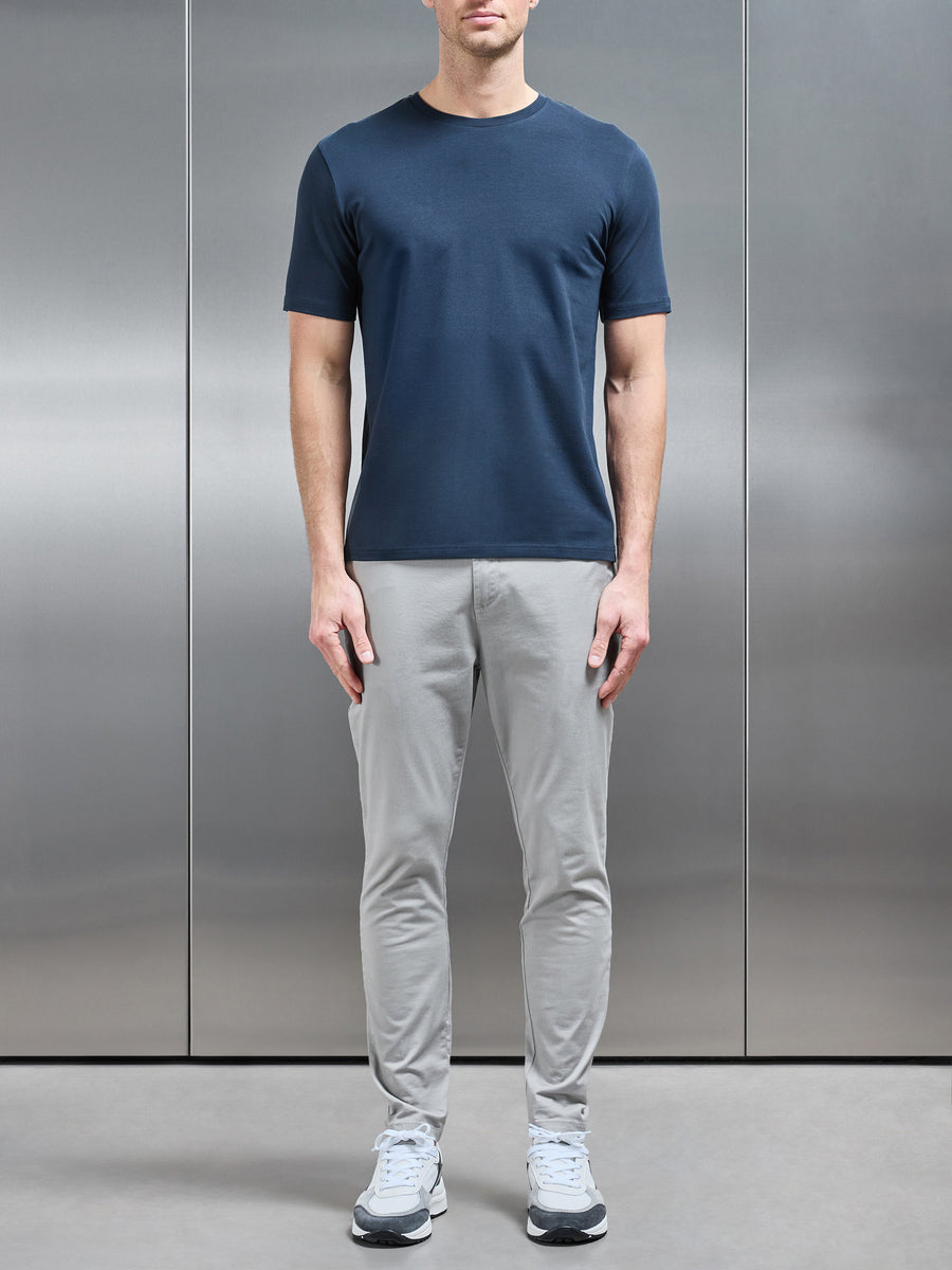 Stretch Slim Fit Cotton T-Shirt in Navy