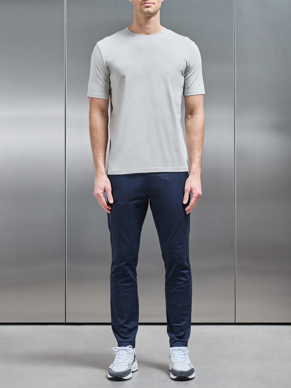 Stretch Slim Fit Cotton T-Shirt in Stone