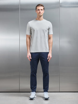 Stretch Slim Fit Cotton T-Shirt in Stone