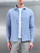 Stripe Long Sleeve Cutaway Collar Shirt in Blue