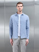 Stripe Long Sleeve Cutaway Collar Shirt in Blue