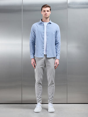 Stripe Long Sleeve Cutaway Collar Shirt in Blue