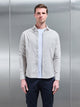 Stripe Long Sleeve Cutaway Collar Shirt in Stone