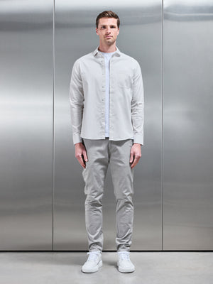 Stripe Long Sleeve Cutaway Collar Shirt in White