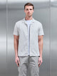 Stripe Short Sleeve Revere Collar Shirt in White