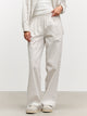 Womens Pull On Stripe Cotton Trouser in Stone