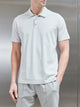 Mercerised Supima Cotton Button Polo Shirt in Mid Grey