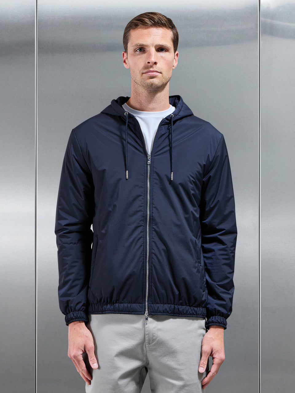 Shell Padded Windbreaker in Navy