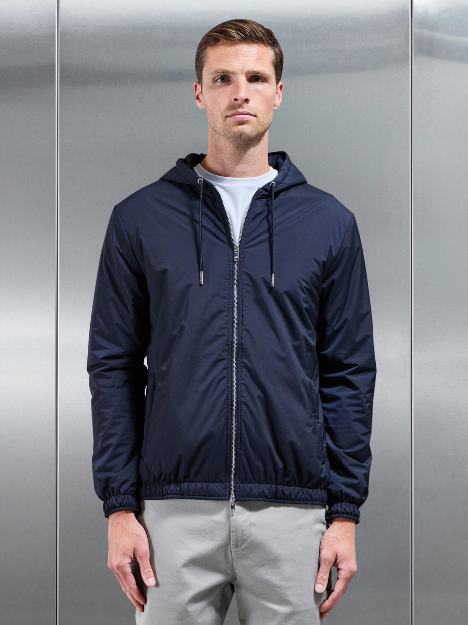 Shell Padded Windbreaker in Navy