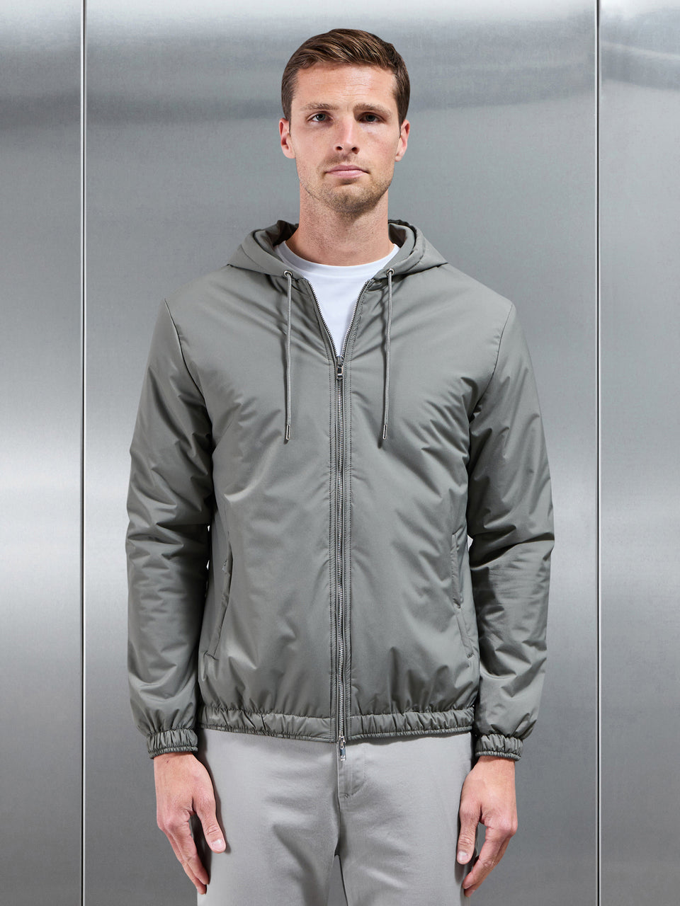 Shell Padded Windbreaker in Olive