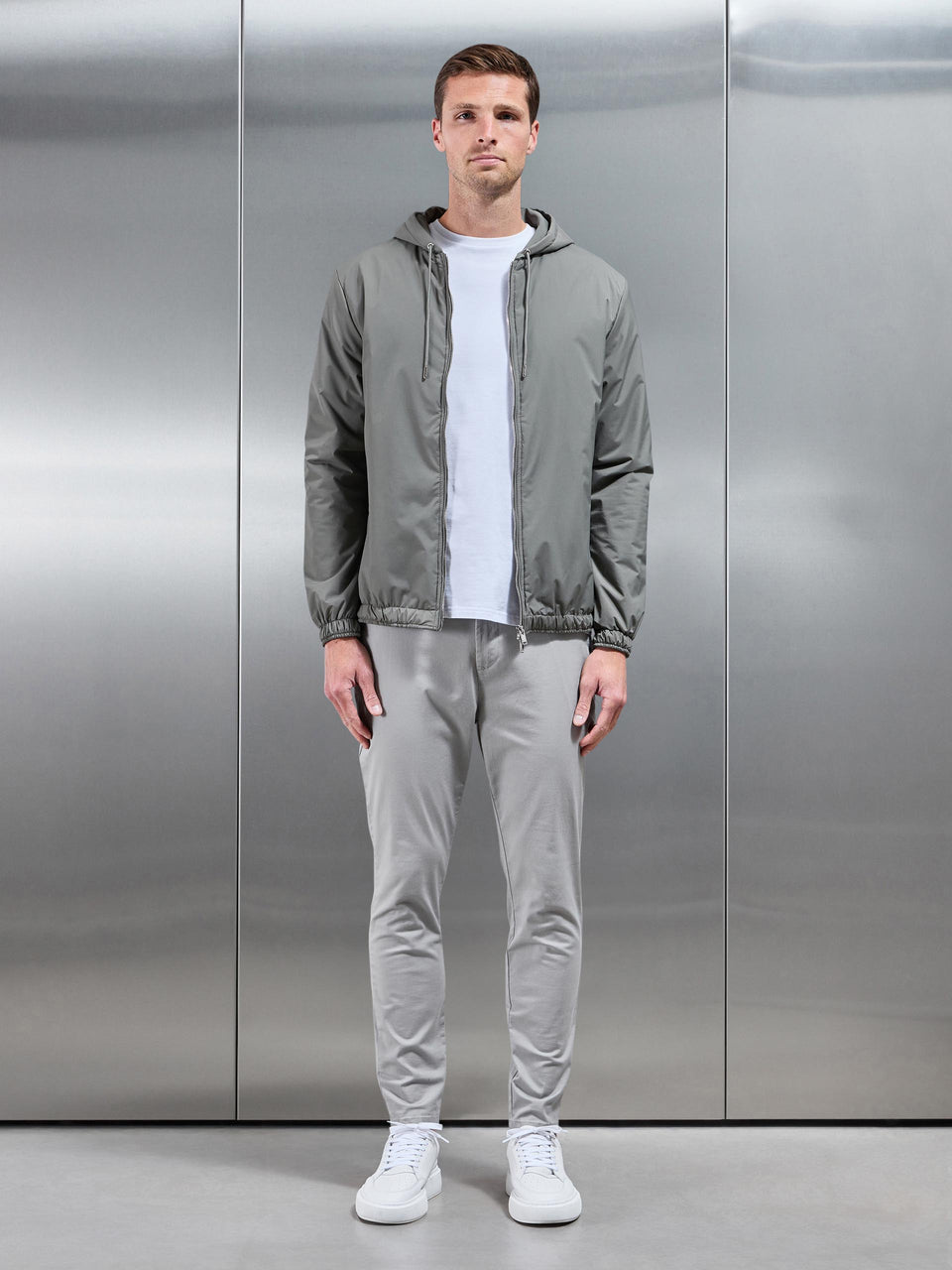 Shell Padded Windbreaker in Olive