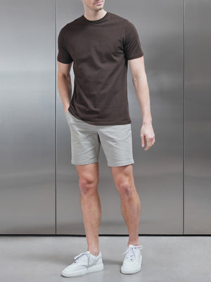 Slim Fit Cotton T-Shirt in Brown
