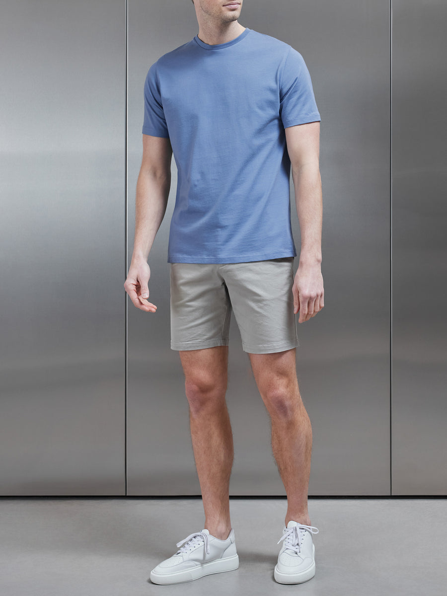 Slim Fit Cotton T-Shirt in Dove Blue