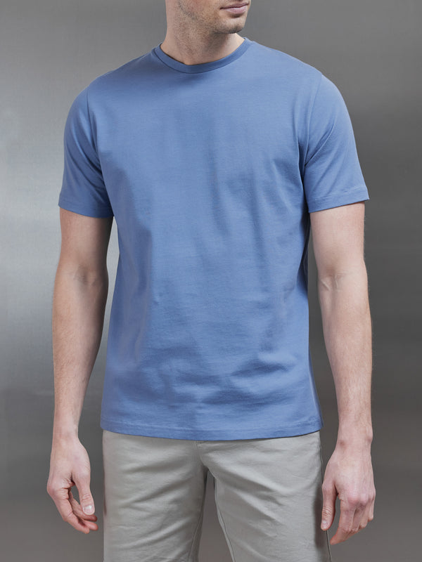Slim Fit Cotton T-Shirt in Dove Blue