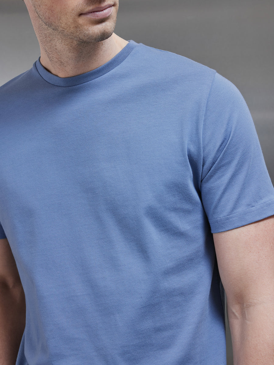 Slim Fit Cotton T-Shirt in Dove Blue