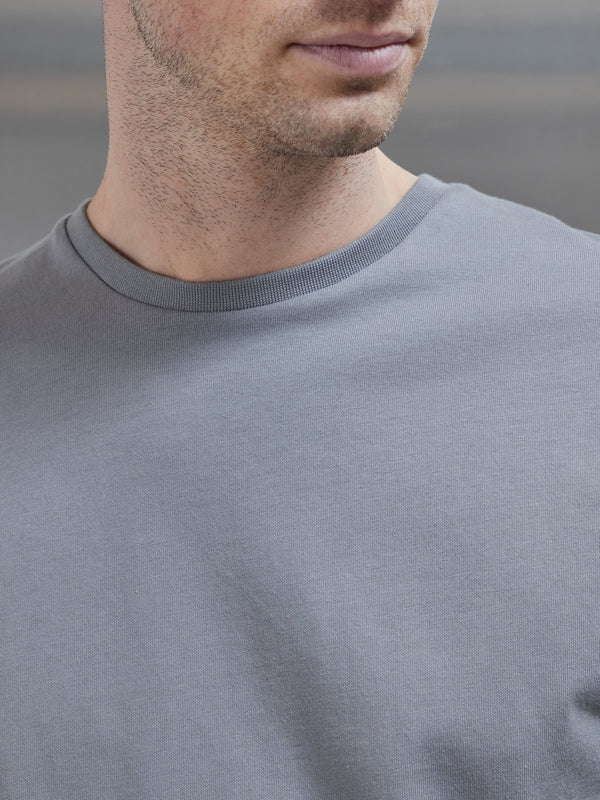Slim Fit Cotton T-Shirt in Grey