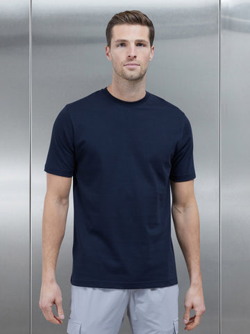 Slim Fit Cotton T-shirt in Navy