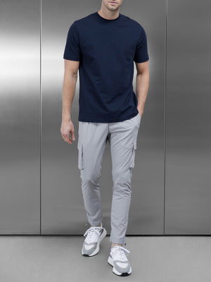 Slim Fit Cotton T-shirt in Navy