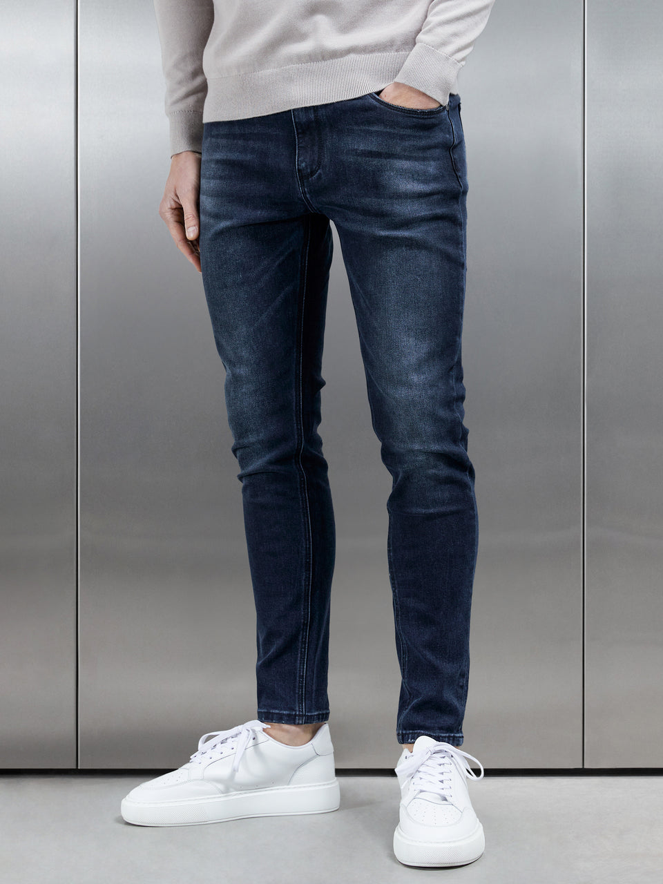 Slim Fit Denim Jeans in Midnight Blue