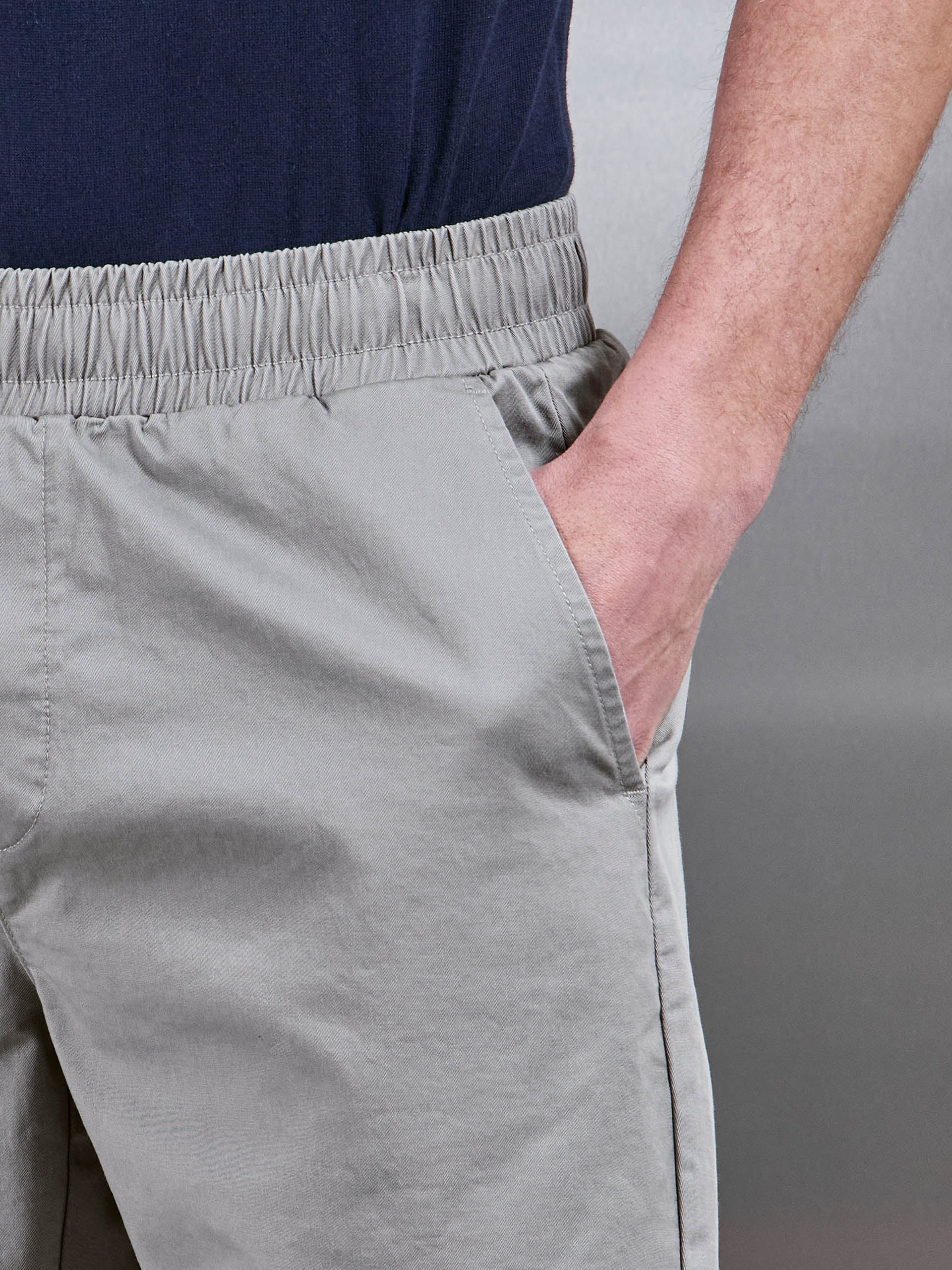 Tailored Chino Drawstring Short in Stone