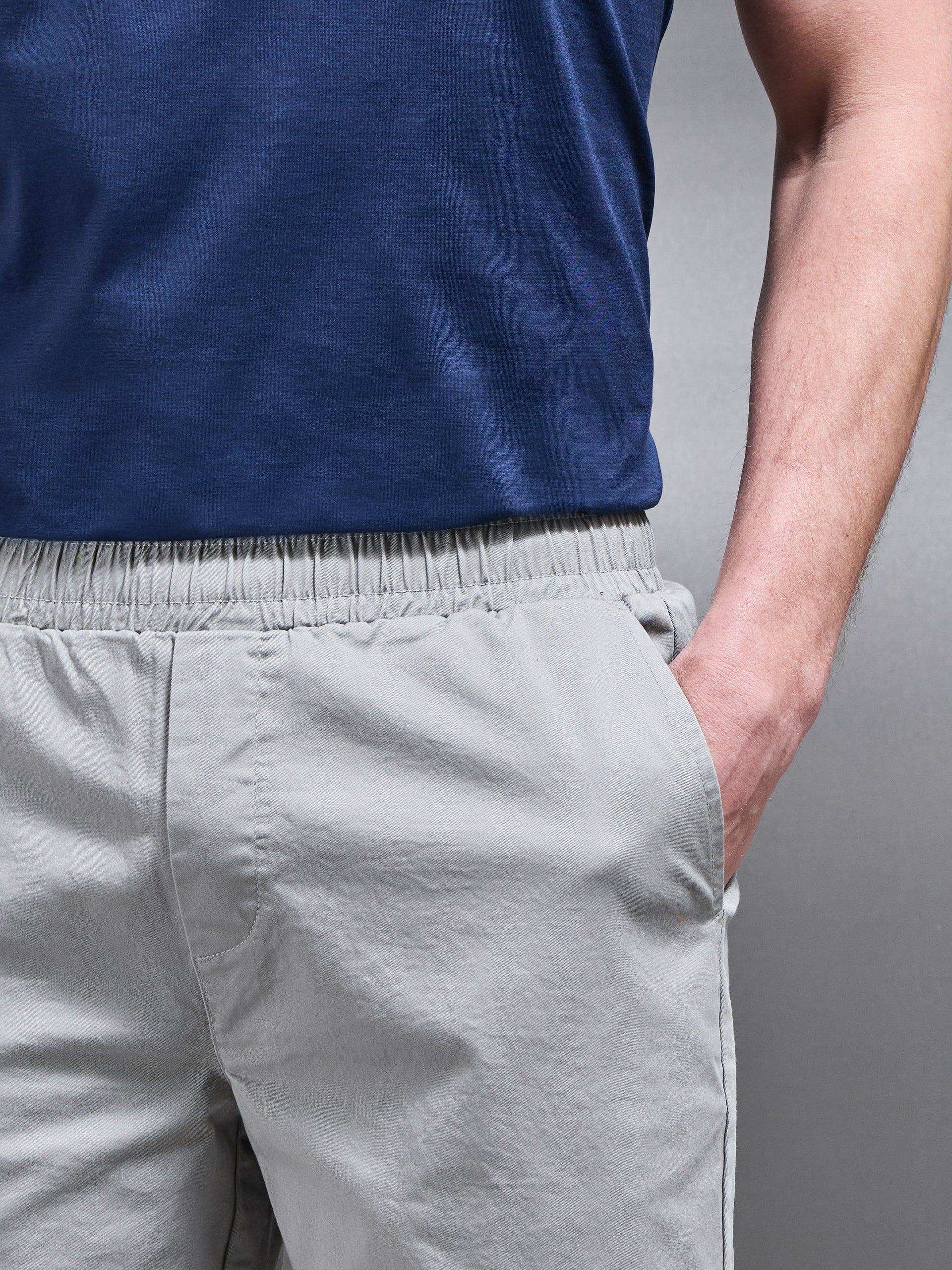 Tailored Chino Drawstring Short in Stone