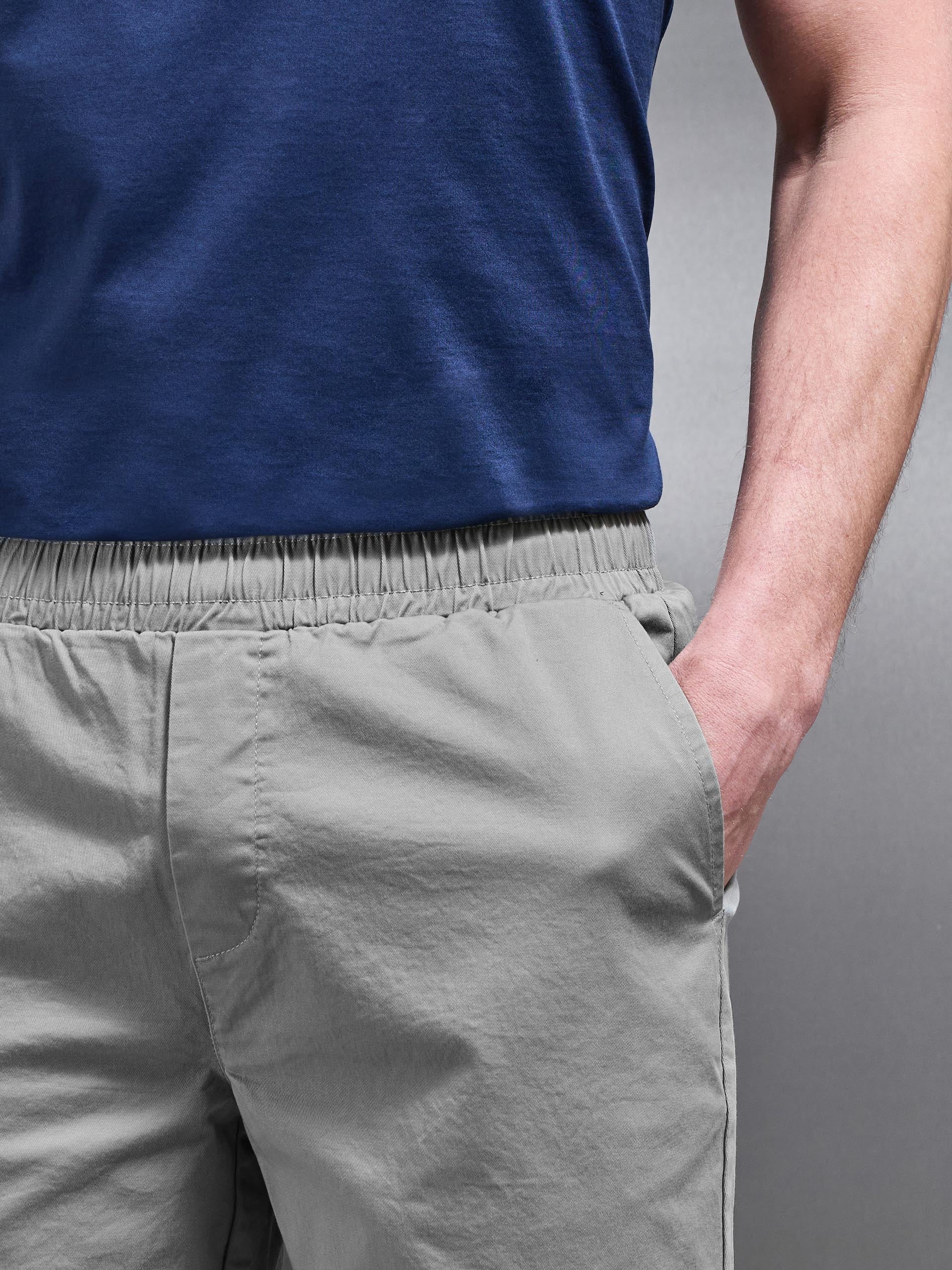 Tailored Chino Drawstring Short in Stone