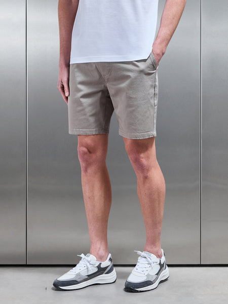 Tailored Chino Drawstring Short in Taupe