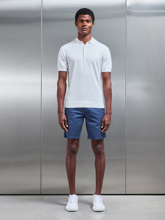 Tailored Chino Short in Air Force Blue