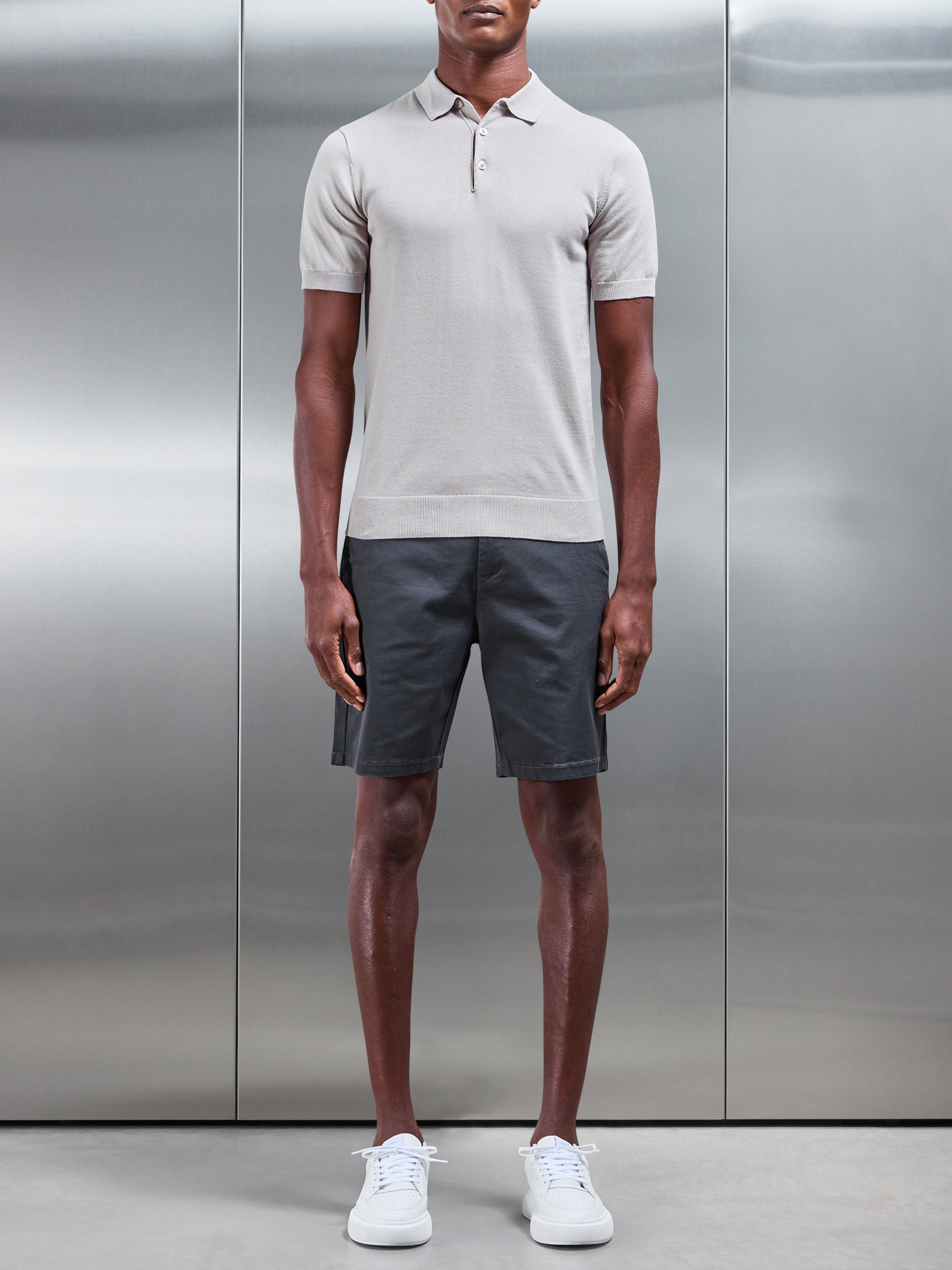 Tailored Chino Short in Grey